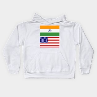 USA and Bharat India Flag Kids Hoodie